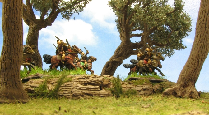 15mm, Corvus Belli, Iberia cavalry, olive trees, scenic photography, wargaming